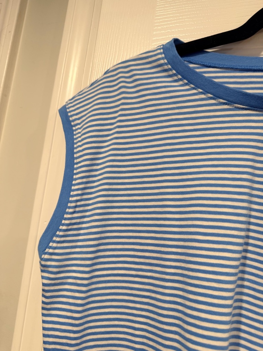 Madewell Blue and White Striped Muscle Tee - Picture 5 of 9